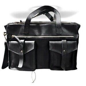 Raven + Lily Ethiopian Leather Crossbody Purse Tote Bag Black Artisan Made EUC